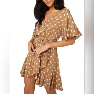 💚5/$25💚 BB Dakota Butterscotch Bae Polka Dot Dress Size 4